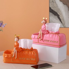 Nordic Creative Bubble Girl Orange Tissue Box Decor High-End Light Luxury Dining Room Living Room Coffee Table Napkin Box