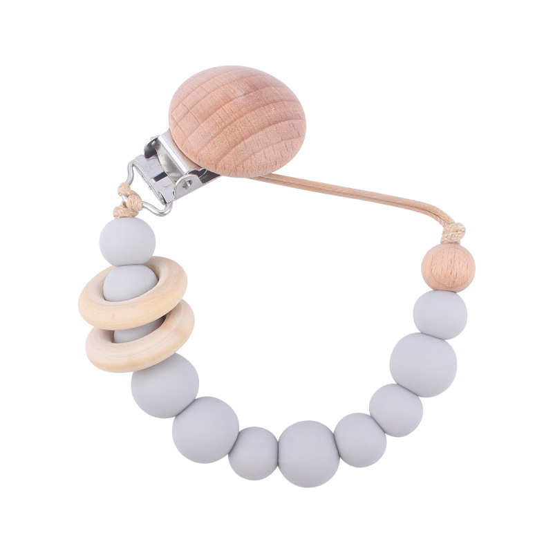 Suministros para bebés Hemu círculo creativo bebé cuentas de silicona mordedura Cadena de chupete molar cadena anti-caída Nuevo