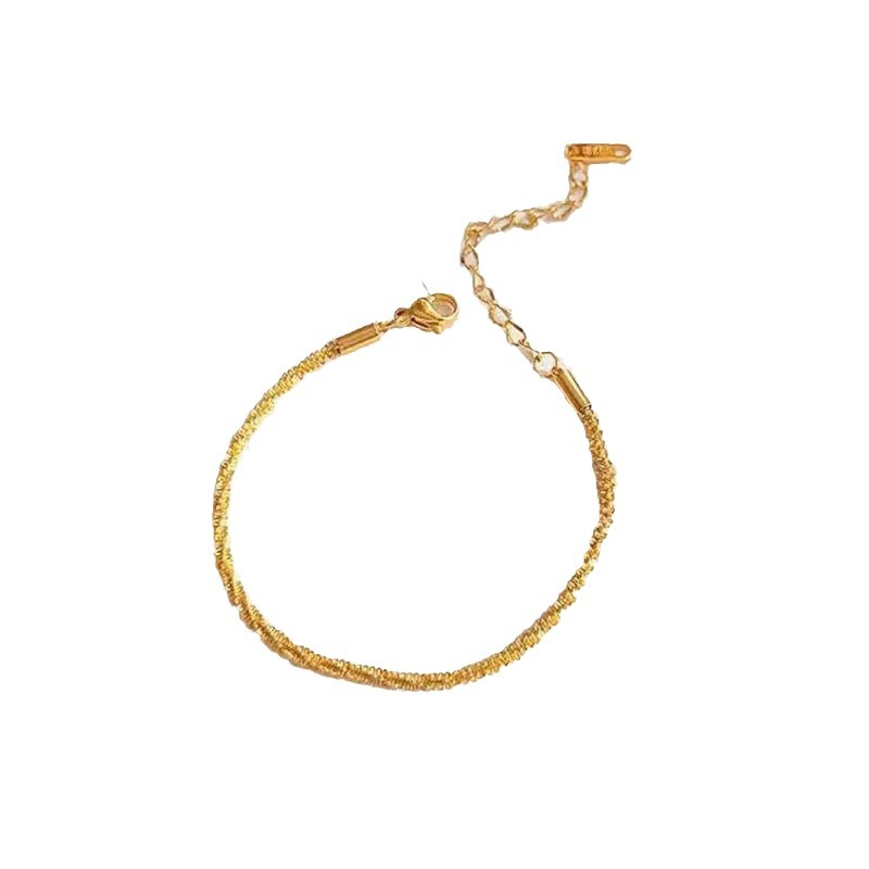 通体チタン鋼メッキ18k金花きらきらと輝く素チェーンのブレスレットの波がきらきらと輝く愛のシンプルなブレスレットの高級感