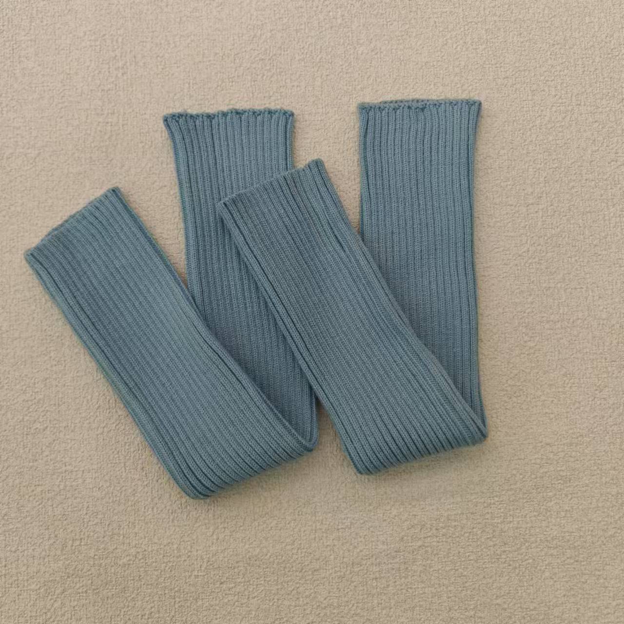 Mangas montadas al sol de imitación, medias mangas de lana de punto cálido, guantes de brazo de protección contra el frío de pantalla sin dedos elásticos de otoño e invierno para mujer