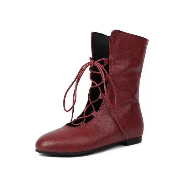 Independent Station Foreign Trade Renaissance Retro Medieval Knight Women's Boots Robin Hood Cosplay Boots Cross Straps
