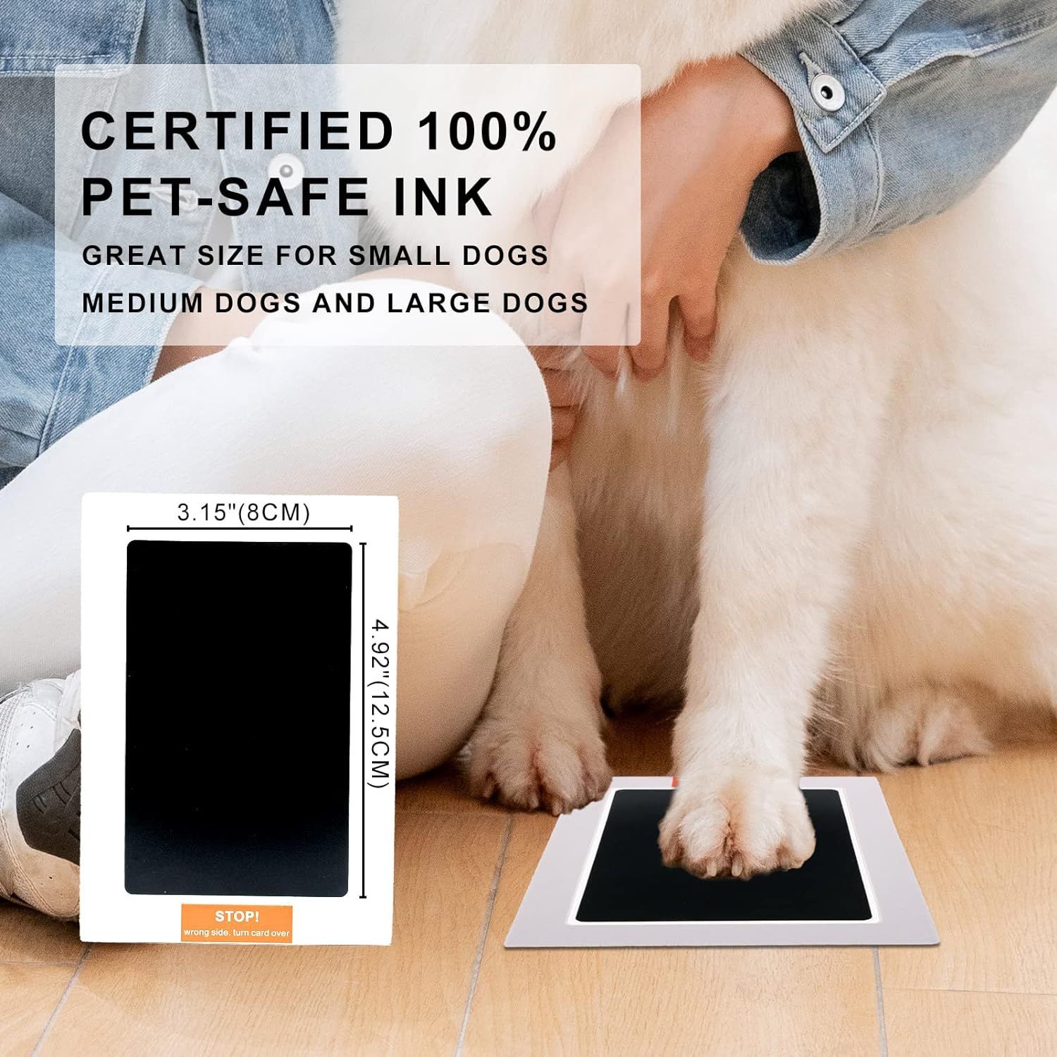 Mascota marco de fotos conmemorativa Mesa colgante perro y gato DIY mano huellas marco de fotos de madera