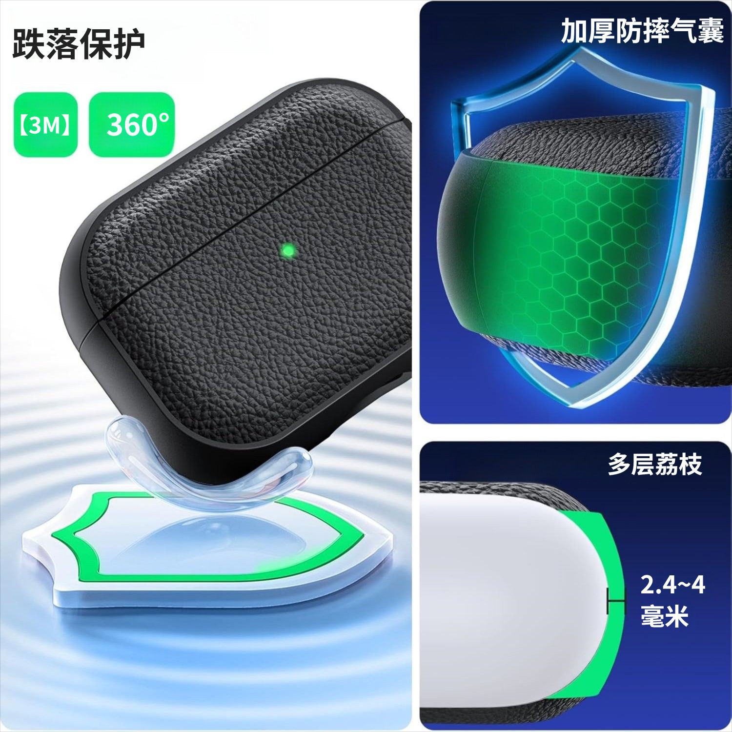 Защитный кожаный чехол Cool kid для Apple AirPods