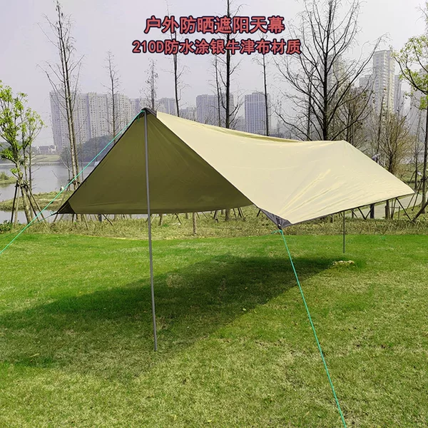 Cross-border Supply Outdoor Camping Canopy Sun-proof UV-proof Weatherproof Camping Tent Portable with Awning
