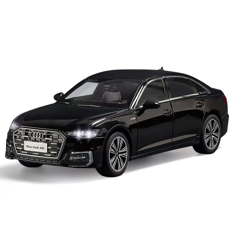 Genuino 1/18 Audi A6 modelo de aleación sonido y luz simulación coche mesa con adornos coche 4S tienda regalos exquisitos
