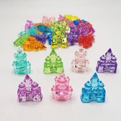 Children's gem toy accessories colorful princess castle acrylic crystal pendant playground cartoon animal accessories