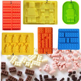 乐高机器人正方形积木硅胶巧克力模 硅胶冰格模 硅胶DIY烘培模具