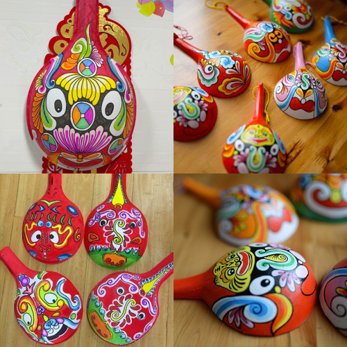 Blank horse spoon gourd paper mache mask Kindergarten children's painting and coloring materials DIY hand painting