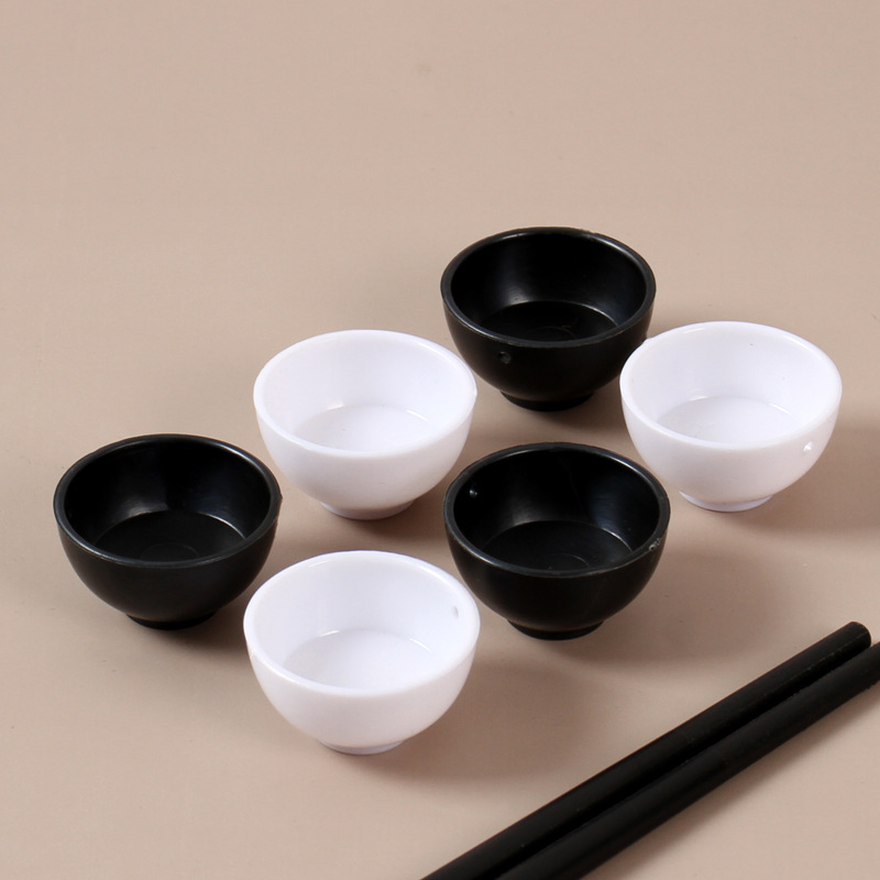 塑料仿真食玩迷你碗模型玩具微缩场景造景道具仿真微缩小白碗摆件