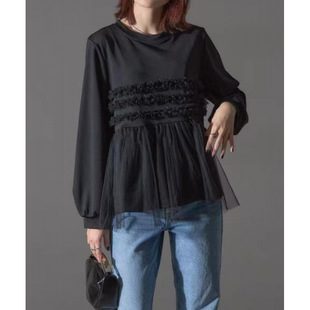 Multiplication 2025 Casual Loose Mesh Stitching Sweat in stock