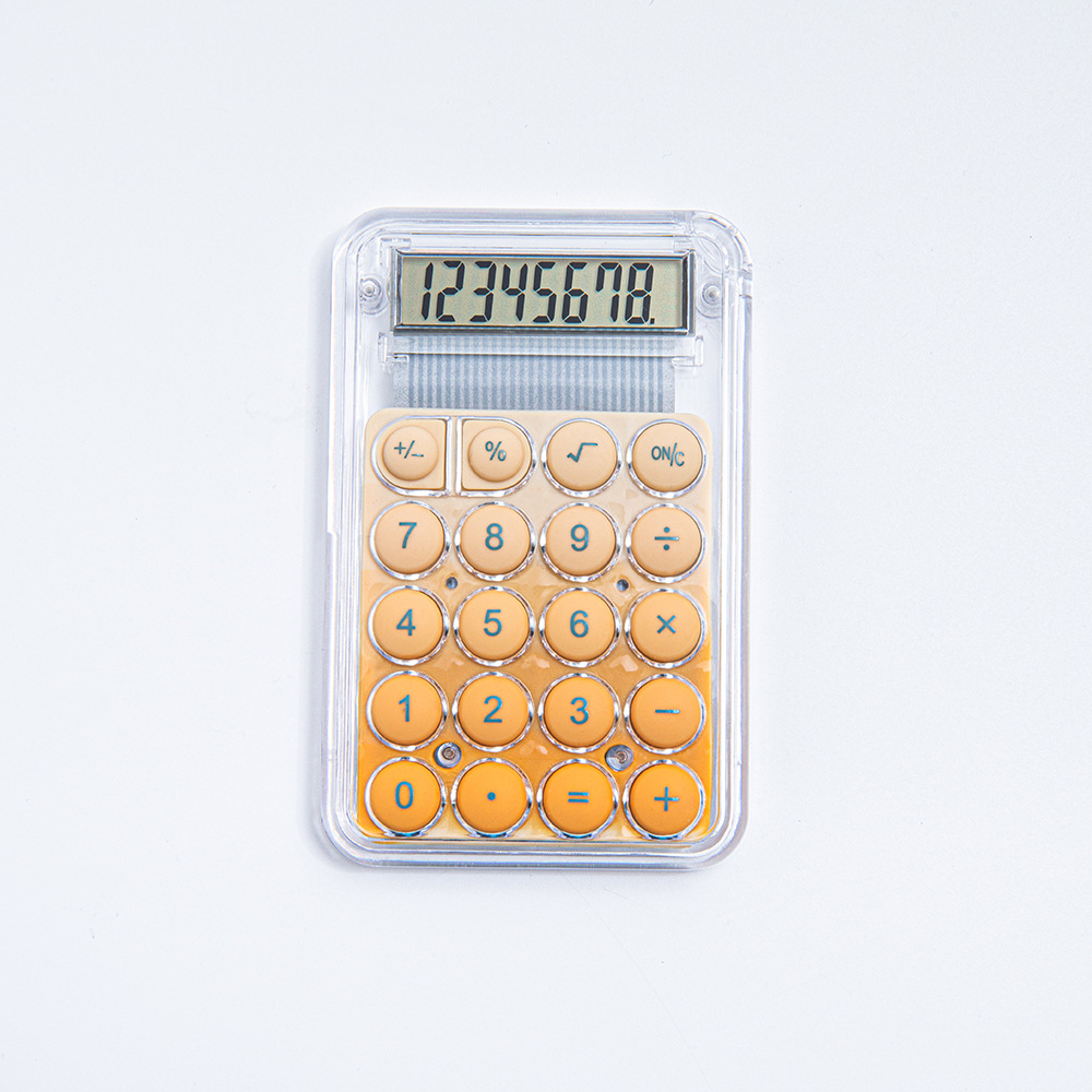 Mini calculadora transfronteriza adorable computadora especial para estudiantes de alto valor nominal pequeña calculadora portátil transparente