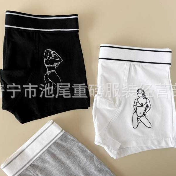 Cross-Border Custom-Made Sexy Men's Embroidered Boxer Briefs with Photo, Valentine's Day Gift