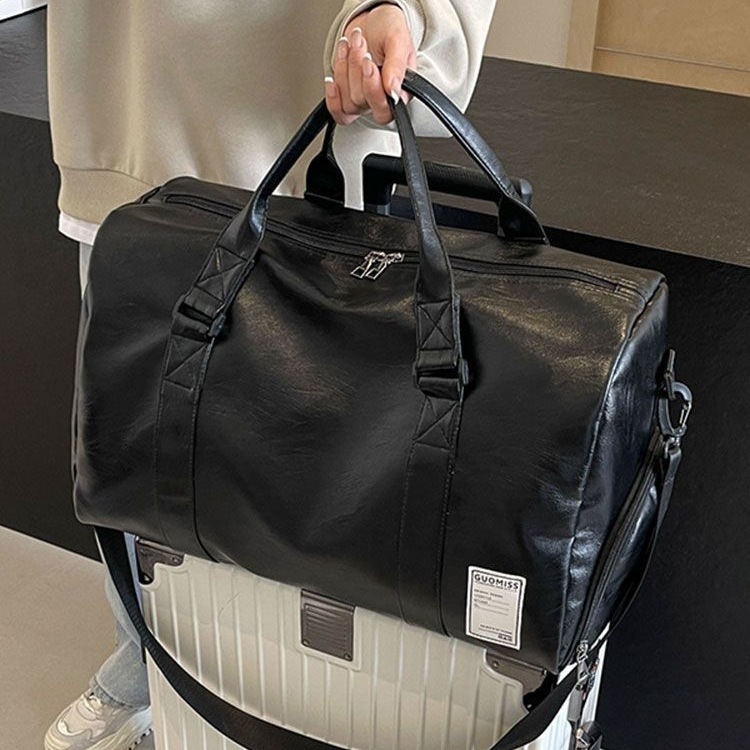 手提短途旅行包女皮质轻便行李包大容量轻便运动健身收纳包|undefined