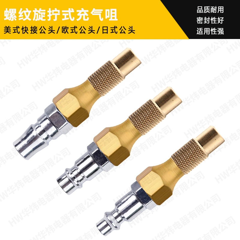 Насос для накачки шин, насадка для накачки, подключение воздушного компрессора, подключение источника воздуха, резьбовая поворотная воздушная насадка, быстроразъемный штекерный разъем.