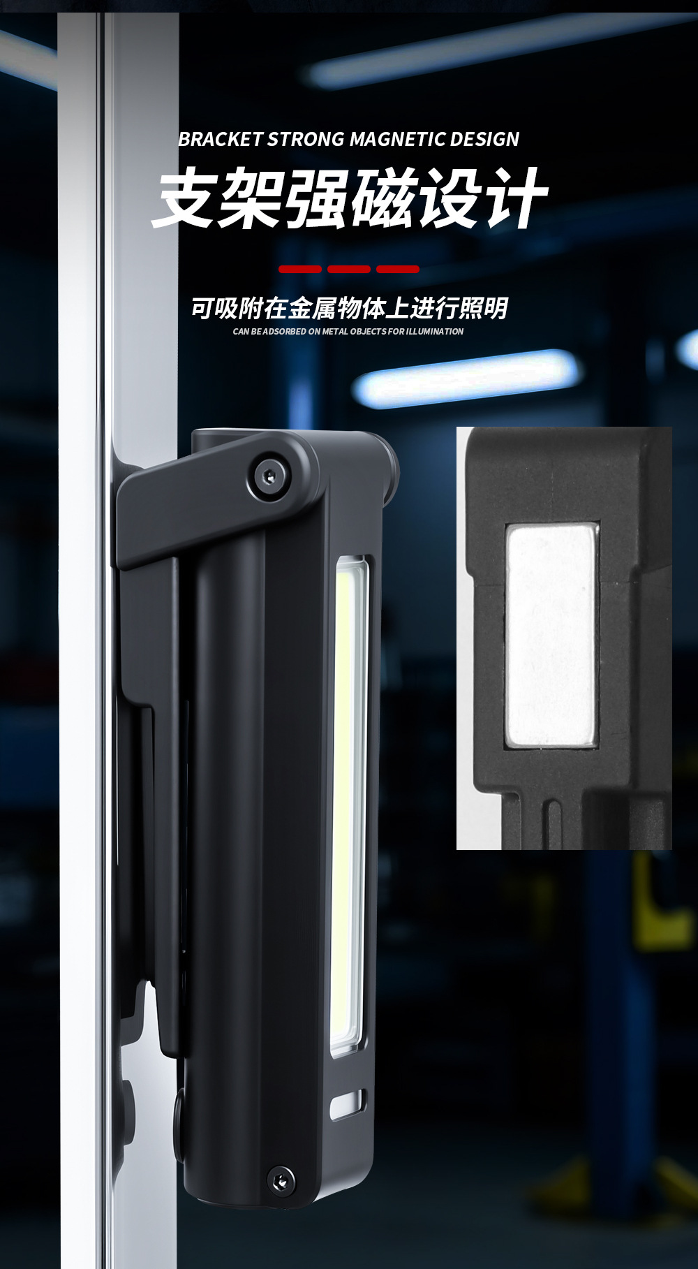 High-Brightness Vehicle Inspection Magnetic Led Light Pen Clip-On Lighting Work Light Cap Clip Light Multi-Light Source Inspection Light