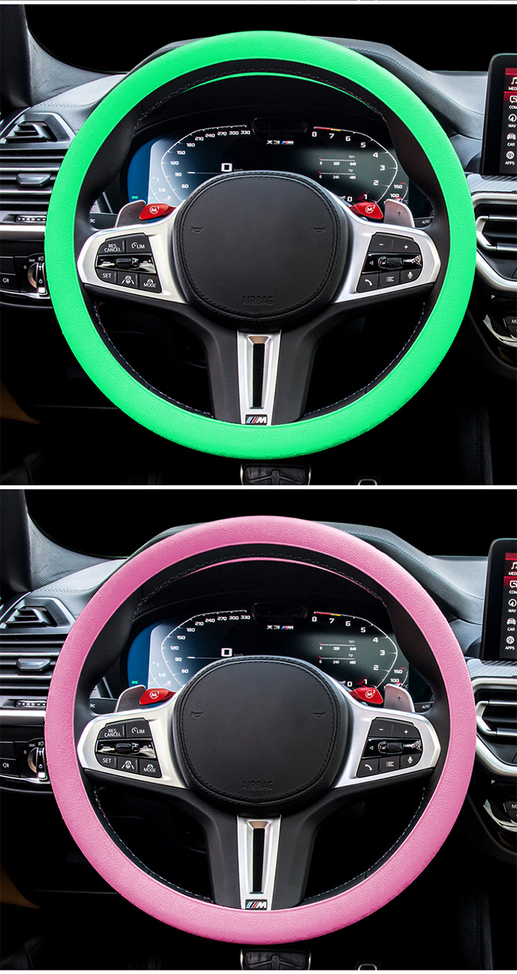 Silicone car steering wheel cover four seasons universal ice ultra-thin non-slip men's and women's personalized car washing handle silicone cover