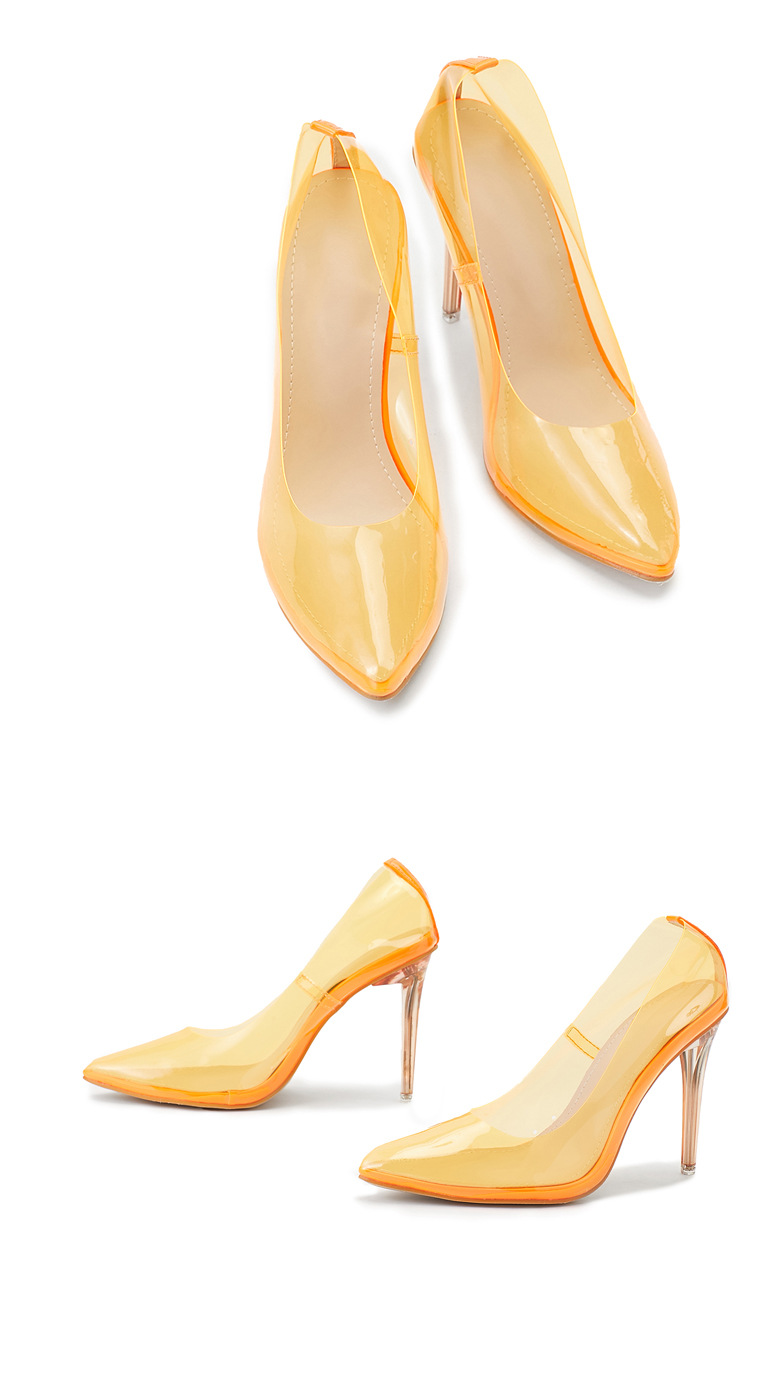 Pointed Toe Pvc Transparent Shallow Mouth Stiletto High Heel Shoes NSSO107854