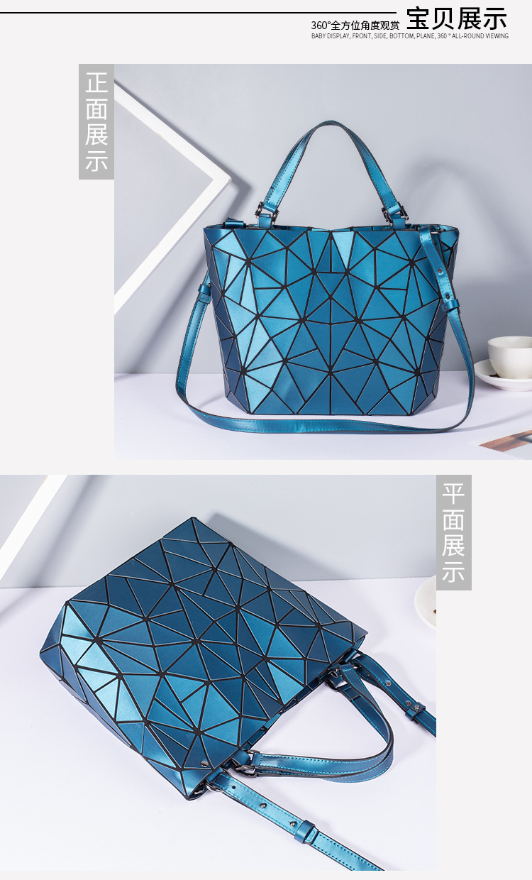 2023 New Lingge Women's Bag Trend Shoulder Crossbody Bag Women's Large Capacity Bucket Bag Small Design Geometric Bag_voghion.com