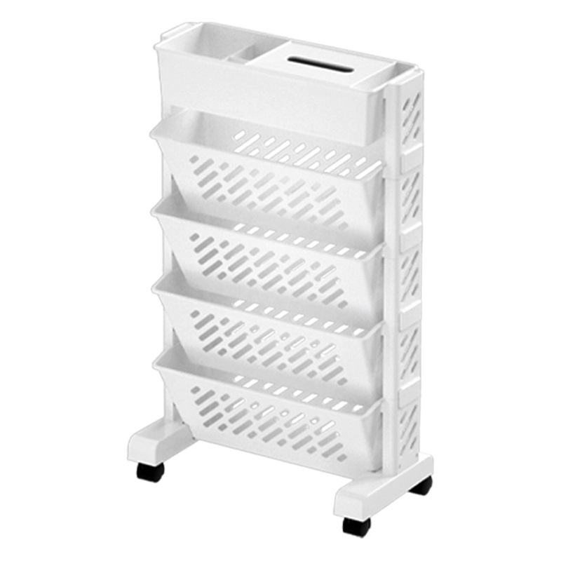 Estantería móvil con ruedas de piso rack de almacenamiento soporte de libro carro primera clase de escuela secundaria aula escritorio libro de almacenamiento