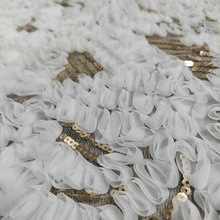 EG-1901037  盘绳盘带绣花  3D绣花 立体绣花  雪纺盘绳镂空绣