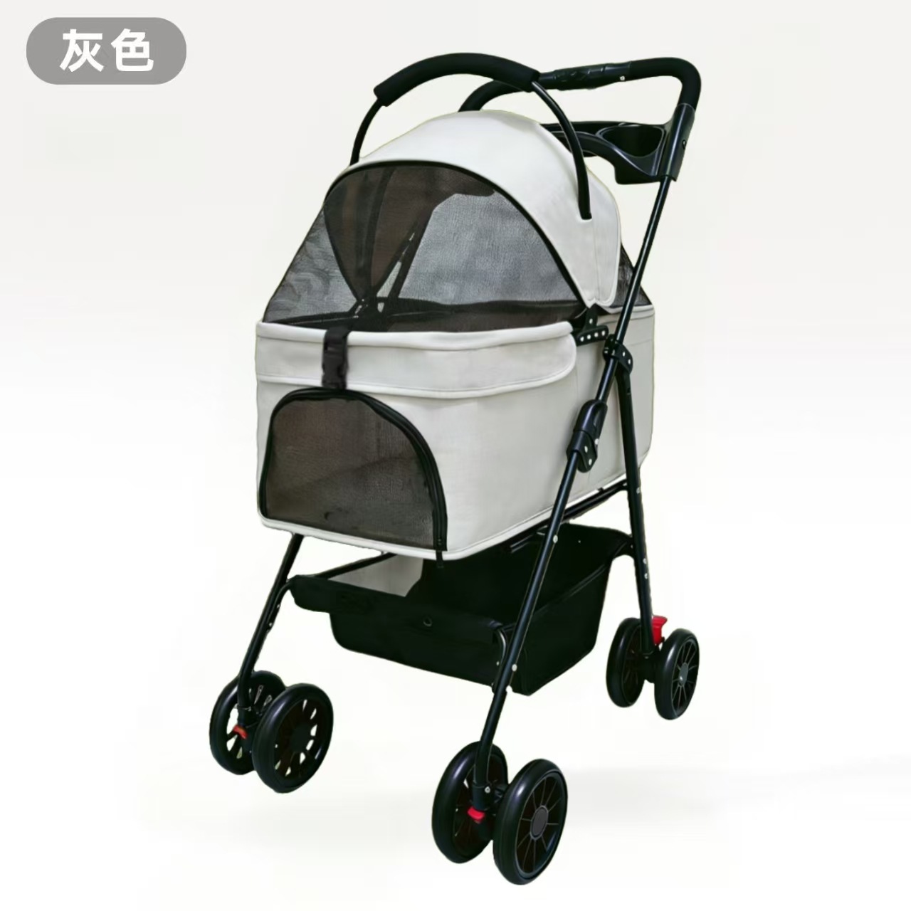 Cochecito Plegable para Mascotas de Metal, Plegable, para Exteriores
