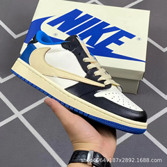 AJ1倒钩バスケットボールシューズ、ローカット、純粋な一枚革、男女兼用、多用途スケートボードシューズ、ローカット、衝撃吸収