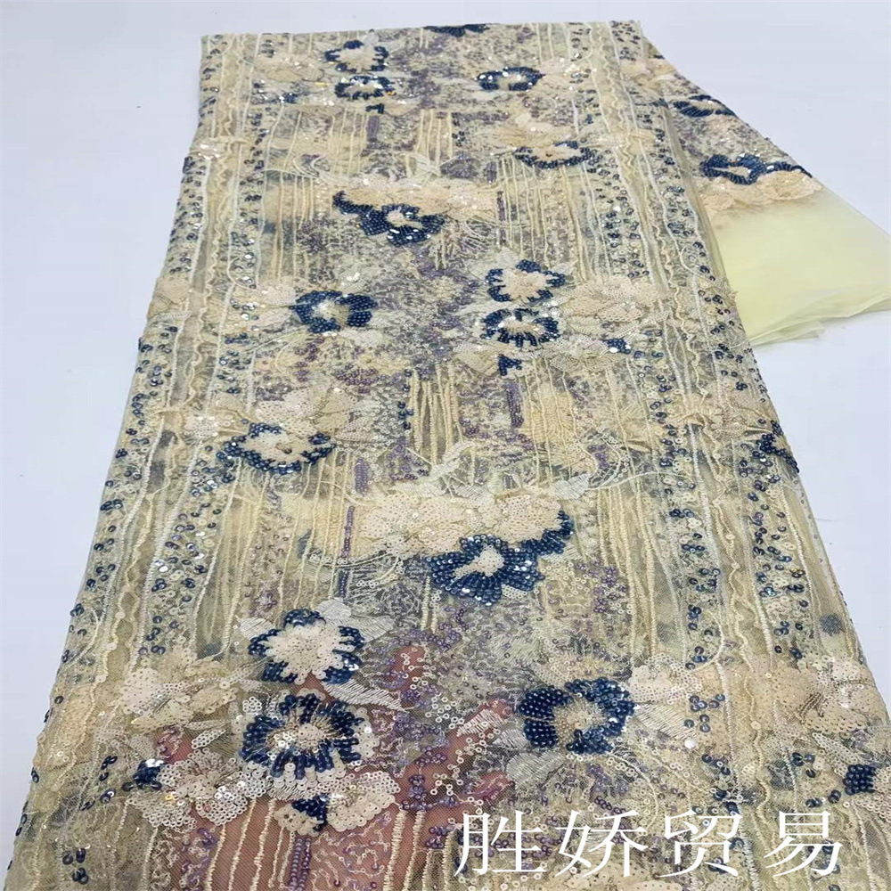 Nuevo encaje de sequillas vestido de boda moderno tejido bordado sequillas africanas tejido de encaje image 8
