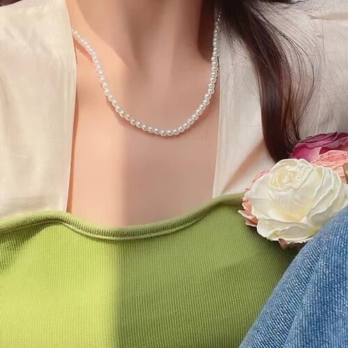 珍珠项链女夏轻奢小众设计感高级网红锁骨链年新款潮颈链