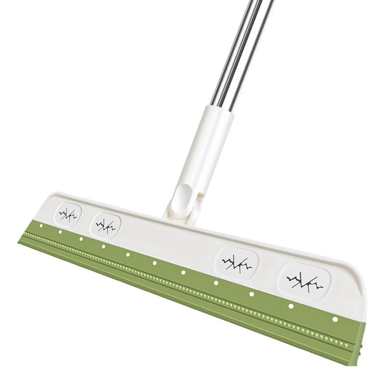 Multifuncional piso de silicona raspador cocina baño piso escoba telescópica giratoria vidrio limpiaparabrisas perezoso escoba