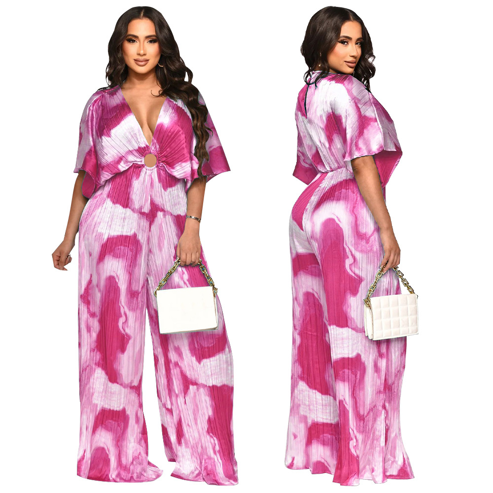 Streetwear Tie Dye Stripe Polyester Jumpsuits display picture 32