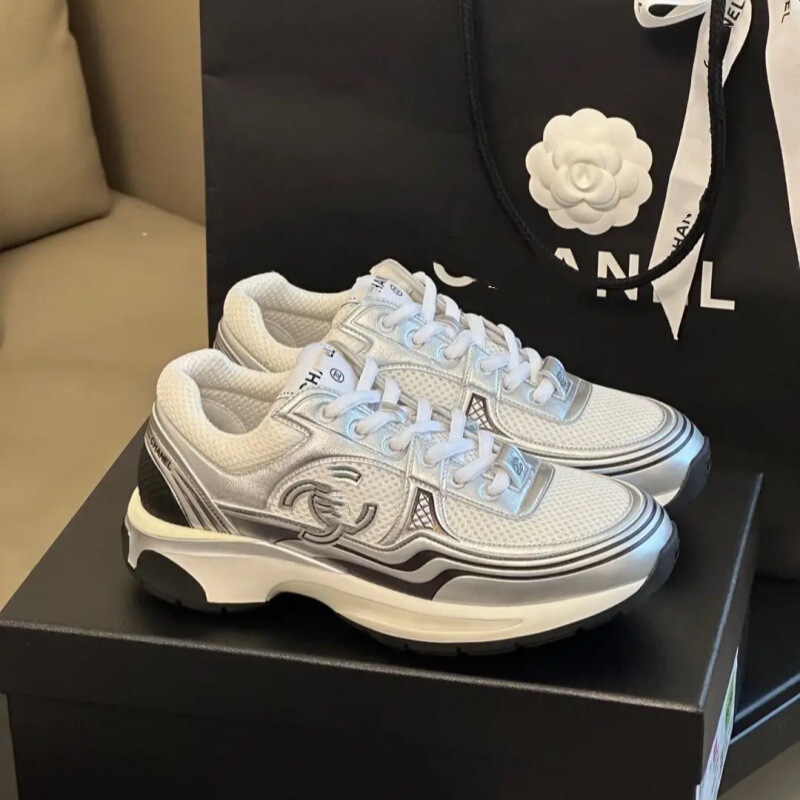 Putian Original Style Cross-Border Chanel-Inspired 23C Couple's Leather Mesh Breathable Casual Sneakers Putian Original Style Cross-Border Chanel-Inspired 23C Couple's Leather Mesh Breathable Casual Sneakers