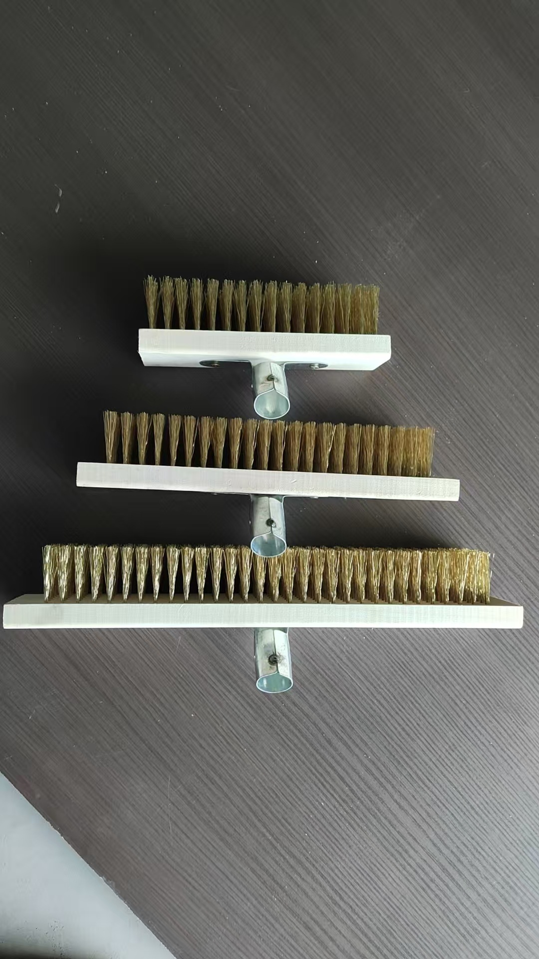 20CM 철제 헤드 구리 도금 스틸 와이어 바닥 브러시 6열 (철제 부품 포함)  바닥 브러시