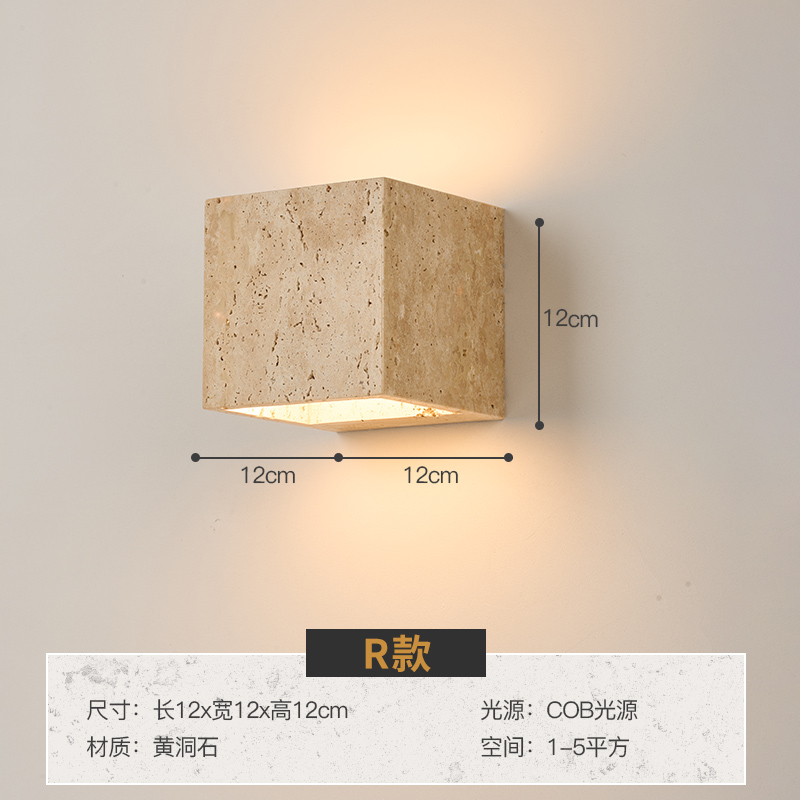 Hotel vestíbulo dormitorio lámpara de pared amarilla pasillo lámpara de pared estilo japonés lámpara de pared agujero de pared de piedra cerrado por el pasillo de la cabecera de la cama