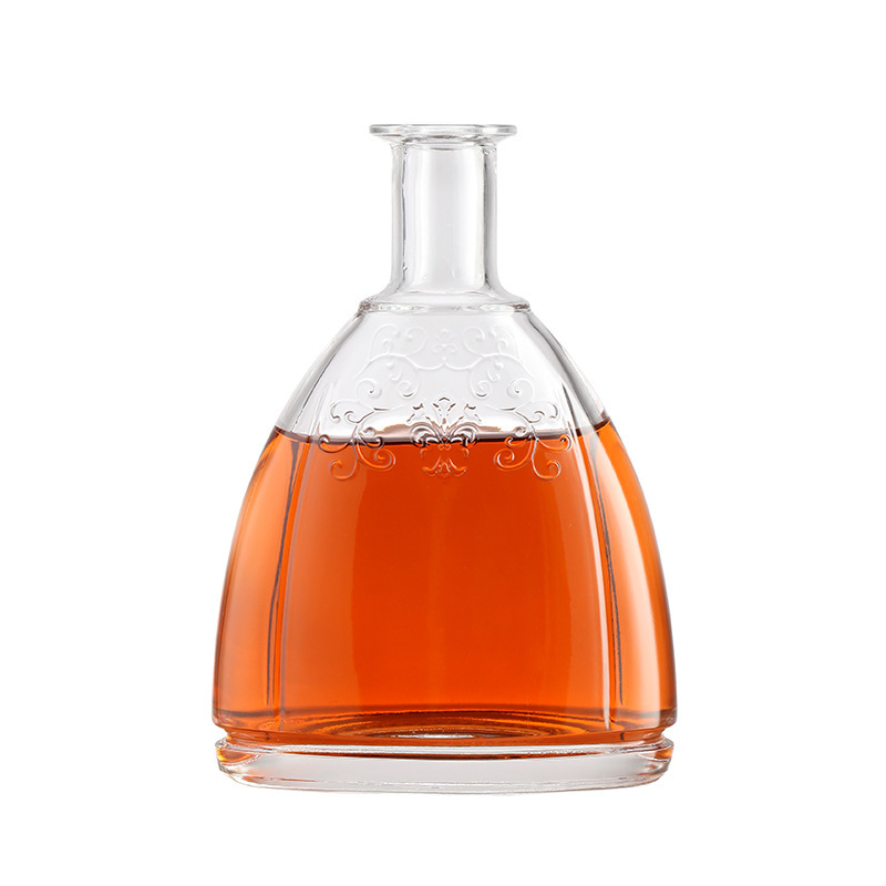 供应700毫升晶白料洋酒瓶 白兰地ox玻璃空瓶 威士忌伏特加酒精瓶