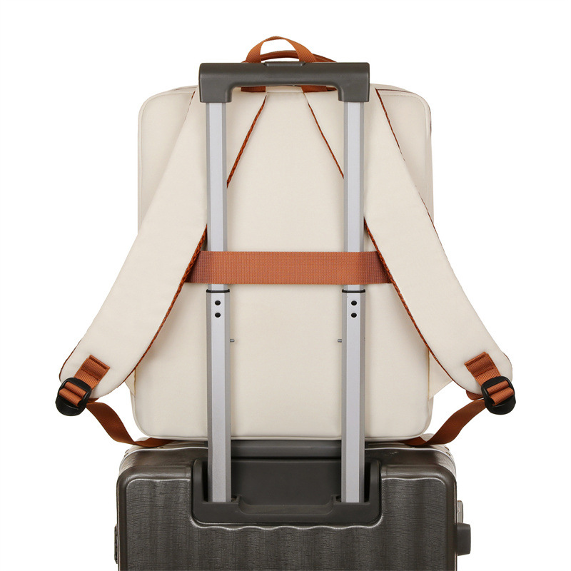 Mochila de computadora con notas USB multifuncional moda color de contraste mochila escolar para estudiantes de secundaria mochila de viaje de gran capacidad al por mayor