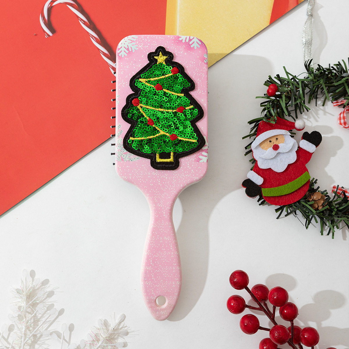 106g Weight Hair Comb Makeup Tools Types 1 Piece Quantity ABS Material Christmas Festival Christmas Tree Pattern Simple Style, Classic Style Style Christmas Simple Style Classic Style Christmas Tree ABS 4