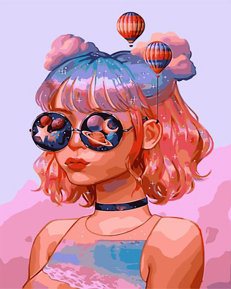 diy digital oil painting animation illustration girl aliexpress amazon wish shopee cross-border dropshipping