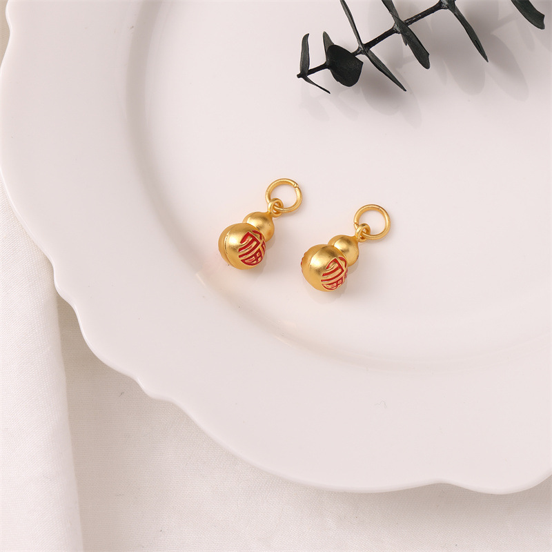 沙金保色葫芦吊坠diy手工手链项链小挂坠吊饰首饰品配件