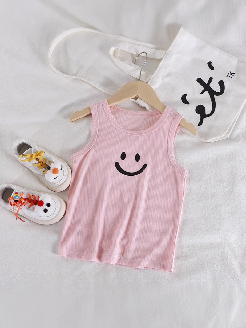 Nuevo chaleco para niños, chaleco de moda de verano para niños, camisola para niñas, top de seda de hielo para bebés, fábrica al por mayor