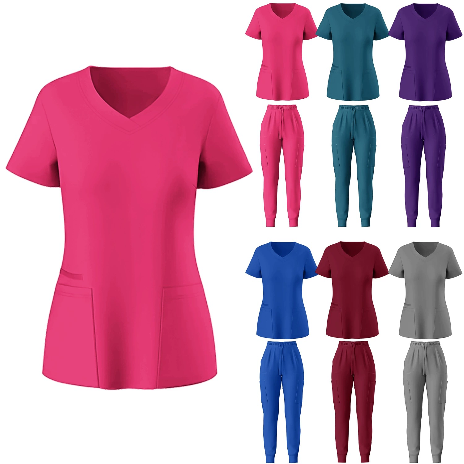Трансграничная больница для врачей с короткими рукавами костюм с V-образным вырезом модная женская повседневная одежда для домашних животных
