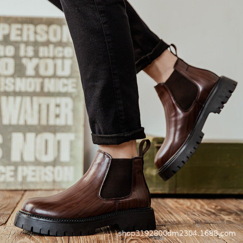 2113 осенние и зимние новые ботинки Martin мужские корейские ботинки Chelsea мужские ботинки британский стиль бархатная обувь 2024 новый стиль
