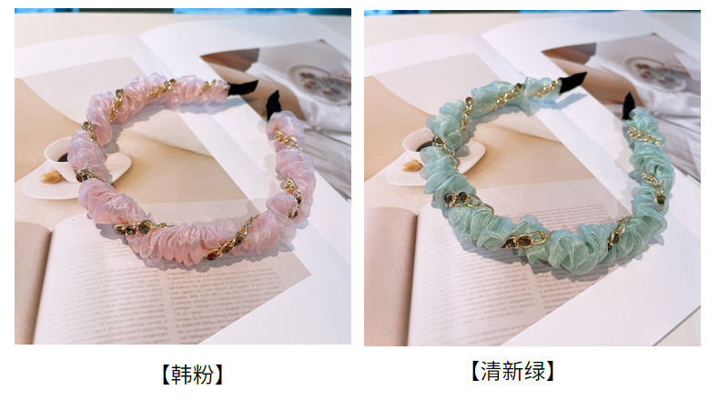 Korean Chain Rhinestone Headband display picture 22