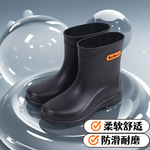 新款短筒钓鱼雨鞋时尚胶鞋防滑厨房工作水鞋加厚耐磨雨鞋