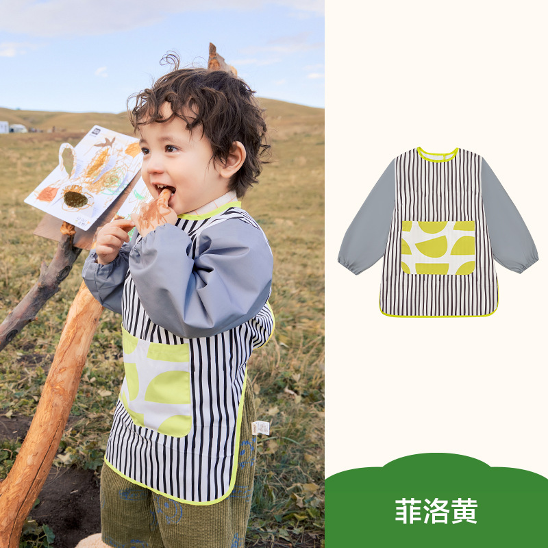 KK árbol de pintura para niños mono de jardín de infantes delantal bebé comiendo babero impermeable anti-sucio anti-desgaste para estudiantes de arte