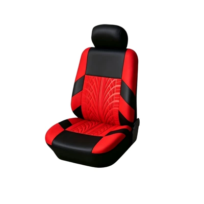 Embossed Knitted Fabric Four-Season Universal: Seat cushion, seat cover - red-2-piece-set-single-seat