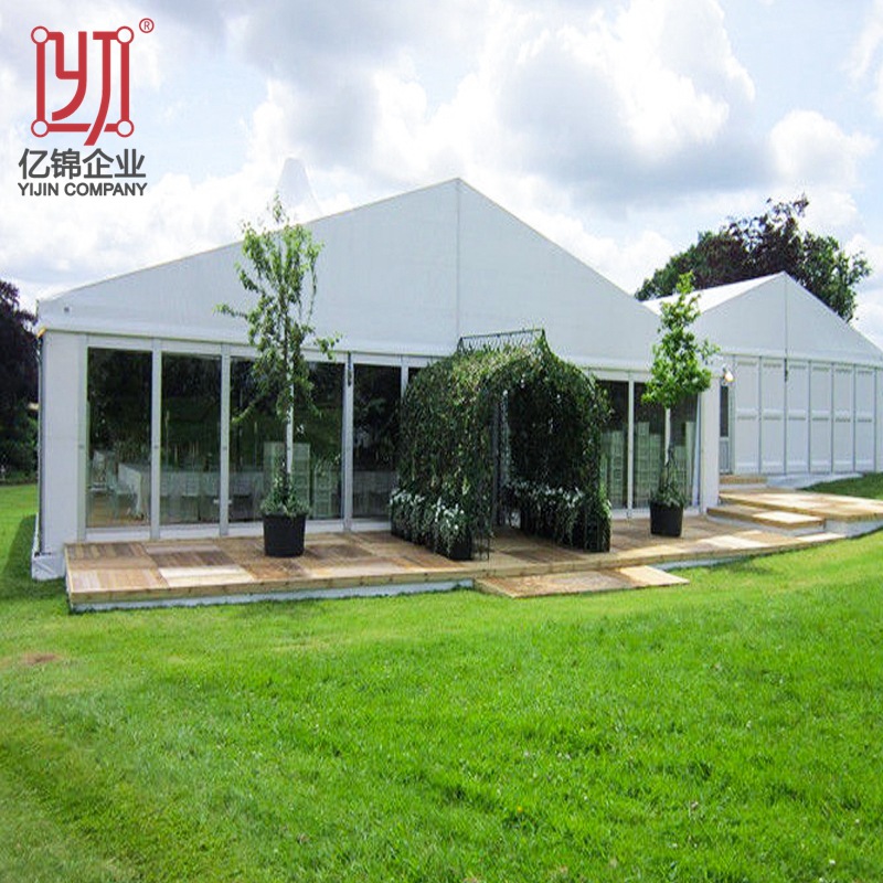 大型户外活动铝合金展会展览篷房室外展销会人字顶玻璃门车展篷房
