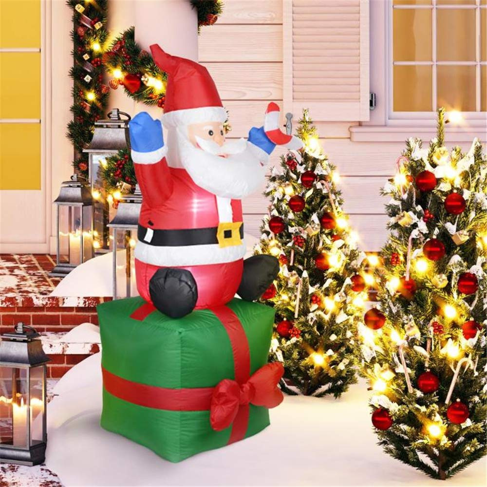 Venta caliente transfronteriza 1,8 m bolsa de regalo Santa Claus inflable Navidad escena Decoración Accesorios de Navidad suministros