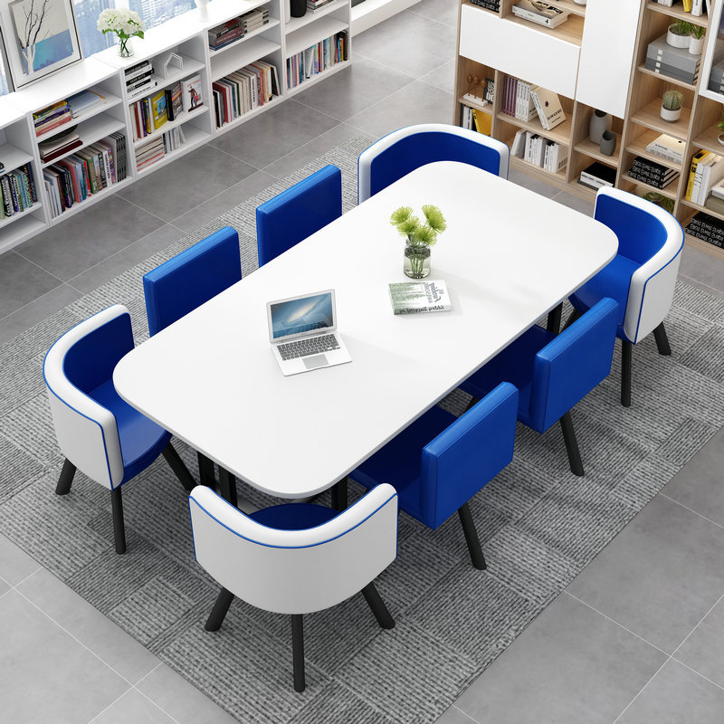 200*100 escritorio blanco azul oscuro azul oscuro cuero blanco una mesa ocho sillas