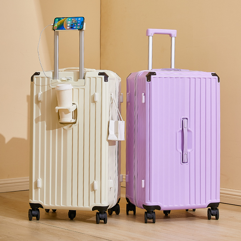 여성용 여행가방, 두꺼운 트롤리 캐리어, 대용량 28inch 30inch 비밀번호 잠금 캐리어, 학생용 여행가방, PC 소재