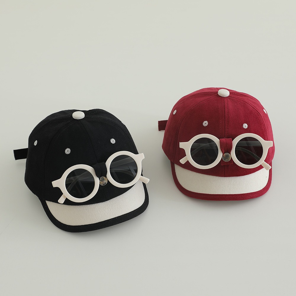 Baby gafas de sol sombrero de béisbol para niños y niñas sombrero de bisel corto sombrero de protección solar para viajar sombrero versátil sombrero de sol verano primavera otoño